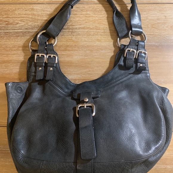 Vintage Kenneth Cole Black Leather Hobo Bag - Picture 4 of 7